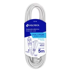 Extension Electrica 2p Uso Domestico 2×16 5mts Blanca Voltech Ed-5b